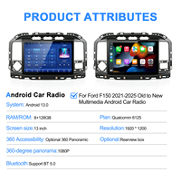 Автомагнитола NaviHua для Ford F150 Raptor 2021-2025: 13-дюймовый Android-экран, мультимедиа, Carplay, Auto Stereo, GPS, DSP, DVD-плеер