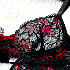 Ensemble de lingerie en dentelle pour <span class=keywords><strong>femme</strong></span>, broderie 3D, maille, robe babydoll, camisole <span class=keywords><strong>push</strong></span>-<span class=keywords><strong>up</strong></span>, <span class=keywords><strong>nuisette</strong></span> transparente sexy, string - Product Image 2