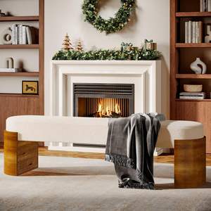 <span class=keywords><strong>Banc</strong></span> <span class=keywords><strong>de</strong></span> bout <span class=keywords><strong>de</strong></span> <span class=keywords><strong>lit</strong></span> rembourré Tribesigns <span class=keywords><strong>de</strong></span> 59 pouces, tabouret moderne pour <span class=keywords><strong>pied</strong></span> <span class=keywords><strong>de</strong></span> <span class=keywords><strong>lit</strong></span> avec fausse fourrure d'agneau pour chambre principale, <span class=keywords><strong>blanc</strong></span> et marron - Product Image 4