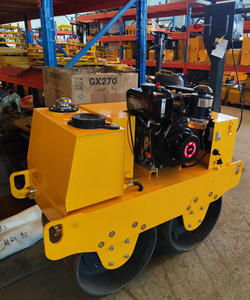 Rodillo Vibratorio de Doble Tambor Honda de 20KN, Mini Compactador de Carreteras Amarillo, Manual, para Construcción de Pavimentos - Product Image 4
