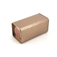 Boîte rectangulaire en fer blanc recyclé, finition or rose, motif vague d'eau, pour thé, café en grains, noix, bonbons, avec impression de logo personnalisée