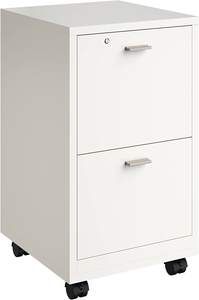 Шкаф для файлов с 2 ящиками, деревянный вертикальный шкаф с замком, подвижная офисная тумба для документов - Product Image 2