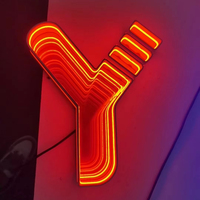 Multicolore mille couches 3D lettres lumineuses modernes infini Miroir néon Bar Sign décor