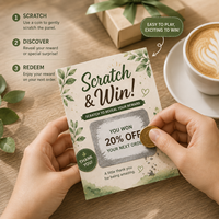 Cartes à gratter promotionnelles personnalisées pour cafés et restaurants, en papier offset écologique, avec remerciements et récompenses, vente en gros, conception gratuite