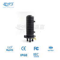 Kotak fusi kabel serat OFC luar ruangan kubah vertikal 12-96 inti IP68 FTTH penutup sambungan dengan PC/bahan ABS segel susut panas