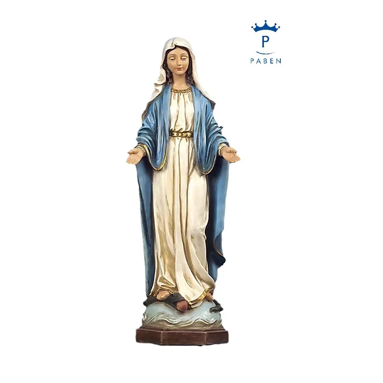 Religieuze Standbeeld Van Maria <span class=keywords><strong>Madonna</strong></span> Immaculate In Hars, Cm. 40. Verschillende Maten Beschikbaar