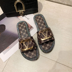 Pakistan Ladies Black Fabric Grass Sandals Women Gleter Commercial Water Shoes Slides Slippers for Girl - Product Image 4