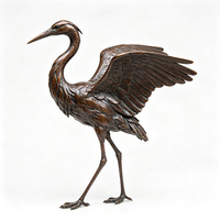 Figurines d'oiseaux patinées : Heron, Flamant rose, Hibou, Aigle, Pingouin, Grue, Dinde, Paon, Perroquet – Décoration intérieure et extérieure pour jardin et pelouse