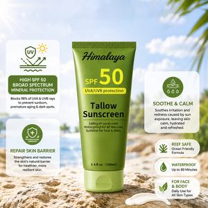 Protector Solar Mineral de Sebo de Marca Blanca SPF50 con <span class=keywords><strong>Aloe</strong></span> <span class=keywords><strong>Vera</strong></span> Calmante, Resistente al Agua, Sin Residuos Blancos, Vegano - Product Image 6