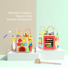 Abacus rotatif <span class=keywords><strong>Cube</strong></span> boîte au trésor éducatif <span class=keywords><strong>en</strong></span> <span class=keywords><strong>bois</strong></span> forme correspondant jouets Instrument de musique pour les enfants - Product Image 2