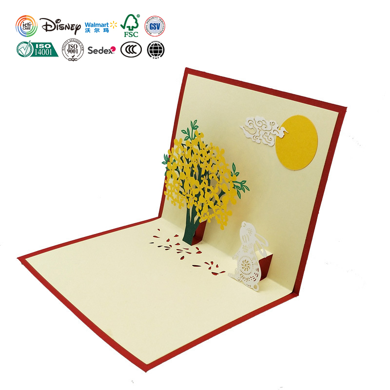 Enregistrable Main L'enseignant Jour Anniversaire De Noël 3D Carte Postale Pop Up Carte De Voeux D'impression