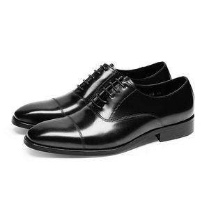 Men's Genuine Leather Waterproof Breathable Shoes Pointed Toe Business Lace-Up Oxford Style Wedding Theme - Product Image 5