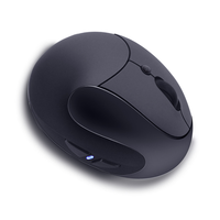Mouse Vertikal Nirkabel 2.4G Generasi Ketiga untuk Tangan Kiri, Pengisian Daya, Antarmuka USB, Pelacakan Optik, 6 Tombol, Bahan ABS, Tersedia