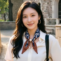 Nouveau style – Écharpe longue en polyester avec fermoir magnétique perlé, accessoire polyvalent pour le cou, collier de protection pour les femmes, géométrique et lisse pour la clavicule