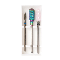 Embouts diamantés professionnels OEM ODM, 3 pièces, outil de manucure, 3/32 pouces, ensemble de forets à ongles en carbure de tungstène
