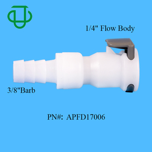 JU CPC-conector rápido de 3/8 "y 9,5mm, acoplamientos de desconexión rápida de plástico con válvula de manguera en línea para cuerpo hembra - Product Image 2