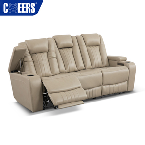 Canapé inclinable électrique 3 places en cuir véritable MANWAH CHEERS avec appuie-tête motorisé pour cinéma maison ou salon de détente - Product Image 3