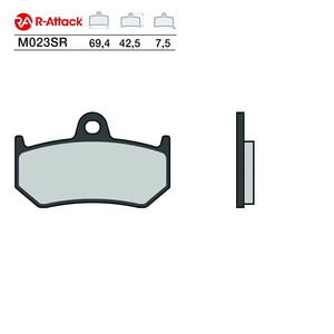 ผ้าเบรกมอเตอร์ไซค์ R-Attack M023SR แบบซินเทอร์ทองแดง ด้านหลัง ขนาด 69.4x42.5x7.5 มม. ได้รับการรับรองมาตรฐาน R90 - Product Image 1