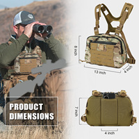 Sac de poitrine compact pour la chasse, pochettes frontales pour outils de plein air, porte-cartes, sac de harnais pour le scoutisme et la randonnée