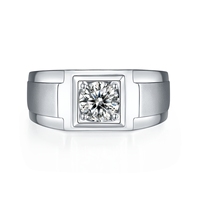 Offre Spéciale Moissanite Bijoux 925 Sterling Argent VVS 1 CT DIAMANT Moissanite Hommes Anneau Pour L'engagement