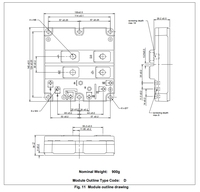 Tension d'isolement 500V 800A 1700V Module IGBT à double interrupteur