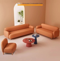 Modernes Minimalistisches Kunstleder Zweisitzer-Schlafsofa für Kleine Wohnungen Wohnzimmer Hotel Krankenhaus Empfang Komfortabel