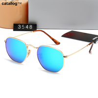 Lunettes de soleil hexagonales de luxe pour homme et femme, monture en métal noir, verres vert foncé anti-lumière bleue UV400, style vintage rétro, petite monture, OEM