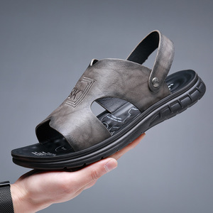 Artı boyutu lüks sandalet erkekler Size50 deri cırt cırt adam sandalet kauçuk ekstra geniş ayakkabı Pantoufles Hommes dökün terlik erkekler - Product Image 2