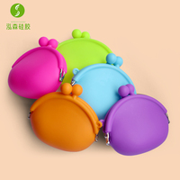 Logo personnalisé fermeture femmes silicone cercle porte-monnaie écologique portable mini pochette étanche personnalisable sac pour les filles