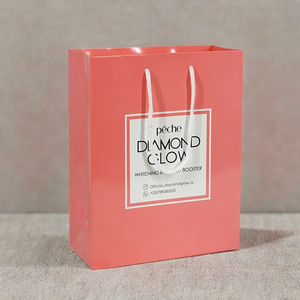 Bolsa de Papel de Arte <span class=keywords><strong>Azul</strong></span> <span class=keywords><strong>Turquesa</strong></span> con Estampado en Caliente Plateado con su Propio Logotipo, Estilo Lujoso para Uso Industrial Cosmético - Product Image 4