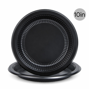 Wholesale Custom Black PP Disposable Plates 6 7 9 10 Inch Ribbed Reinforced Rim for <b>BBQ</b> Party Catering Meal Prep - Product Image 1