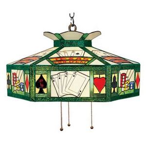 Lampe suspendue Tiffany en verre artisanal carrée de 20 pouces, éclairage LED élégant pour table de poker, décoration de taille moyenne pour salles d'échecs et de jeux de cartes - Product Image 1