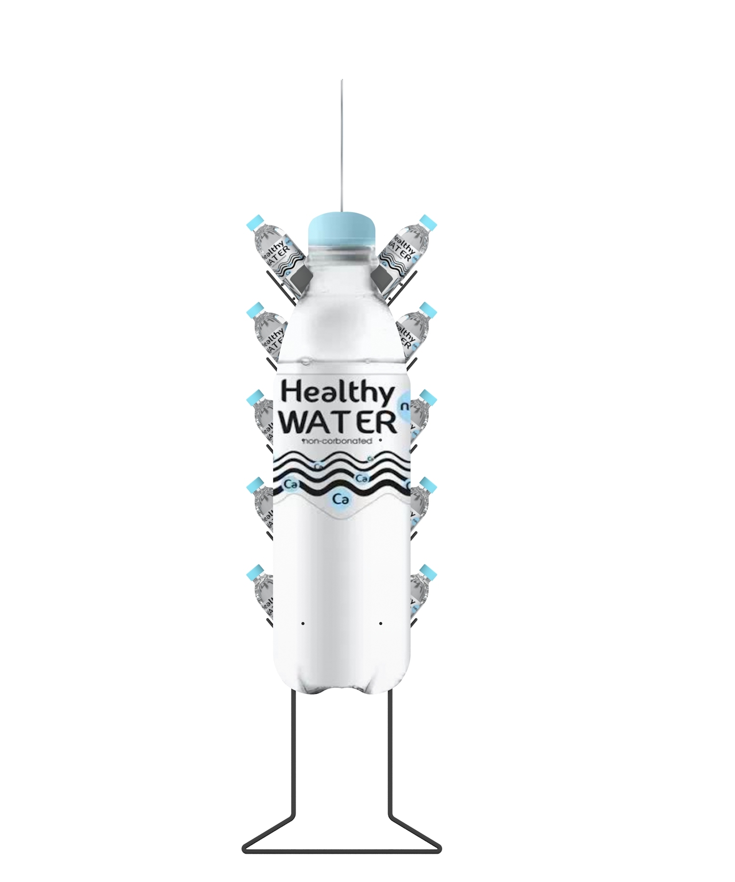 Custom Bottled or Pure Water Display Stand & Metal Floor-standing Water Display Rack in Shopping Malls and Supermarkets. — view 4