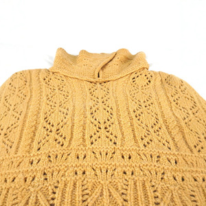 <span class=keywords><strong>Pull</strong></span> en tricot ajouré à revers, fabriqué en usine ; <span class=keywords><strong>Pull</strong></span> court à manches longues en fibre acrylique <span class=keywords><strong>jaune</strong></span>, style vintage dessin animé, personnalisé pour femme ; OEM - Product Image 4