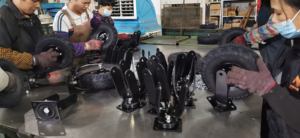 Schwenkbare <span class=keywords><strong>10</strong></span>-Zoll-Schwenkindustrie-Gummireifen pneumatische Rotorrad-Höherkugel-Rennbahn-Container-Rolle - Product Image 6