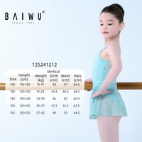 Maillot de Ballet Baiwu para Niñas con Falda, Vestido de Danza Infantil, Camisola para Práctica de Ballet 125241212