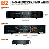 Amplificador de Escenario DSZ DH-200 de 4 Canales y 1200W, Sistema de Sonido Profesional con Carcasa Metálica