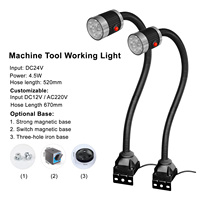 Lampe de travail LED industrielle Doingwin F-02, étanche IP65, DC24V, haute luminosité, pour accessoires de tour CNC et de fraisage
