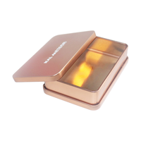 Boîte en métal rectangulaire personnalisée avec logo, fabriquée par un fabricant OEM, qualité alimentaire, boîte de rangement vide en or rose de qualité supérieure