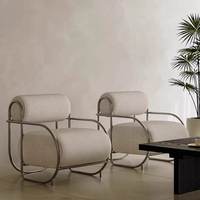 Fauteuil de loisirs vintage nordique Bauhaus, chaise de canapé minimaliste rétro en velours côtelé, mobilier créatif et élégant à siège unique