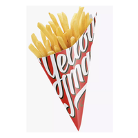 Emballage en papier cartonné jetable de qualité alimentaire pour la restauration rapide, porte-frites, boîtes à chips