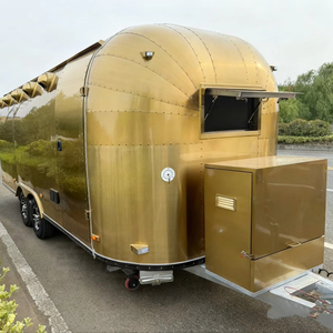 Food Catering Trailer Burger Vans Hotdog Taco Truck Stainless Steel Round Food Cart <b>Small</b> Food Trailer - Product Image 1