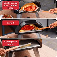 Kit d'accessoires pour four à pizza, 6 outils pour la préparation de pizzas à la maison : pelle à pizza de 12 pouces, brosse, spatule et poussoir, coupe-pizza à bascule, racloir à pâte
