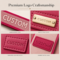 Dompet Koin Mini Tas Gantungan Kunci Resleting Nilon Mewah Logo Kustom Wanita Kantong Ganda Dompet Pergelangan Tangan OEM ODM Sampel Cepat Grosir AS