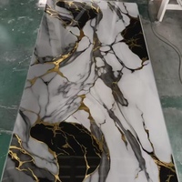 Panneau mural en PVC marbré UV, texture complète, 1220*2440mm, plaque de marbre en chlorure de polyvinyle UV, panneaux muraux en plastique
