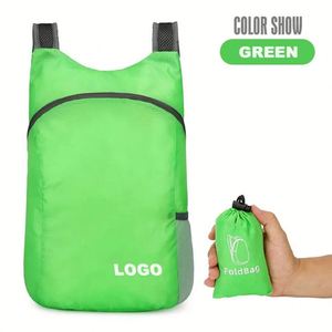 Sacs pliables légers en polyester et nylon avec logo personnalisé imprimé, imperméables, pour voyages, randonnées, sacs à dos pliables pour l'extérieur - Product Image 4