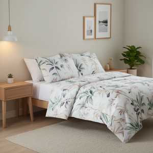 Set Copripiumino Floreale 3 Pezzi 100% Cotone con Lenzuolo con Angoli e Federe 100TC Biancheria da Letto di Lusso - Product Image 2