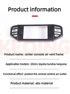 Cadre de garniture de panneau de navigation GPS central SR SR5 de haute qualité pour TOYOTA TUNDRA <span class=keywords><strong>2022</strong></span>+ - Product Image 6