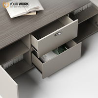 Nouveau bureau de direction de luxe moderne en forme de L, design modulaire, panneau haute densité, garantie 5 ans, usage commercial