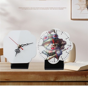 Tùy chỉnh thăng hoa MDF Khung ảnh đồng hồ bảng trang trí hoa hình dạng pin đồng hồ truyền nhiệt bằng gỗ đồng hồ thạch anh - Product Image 4